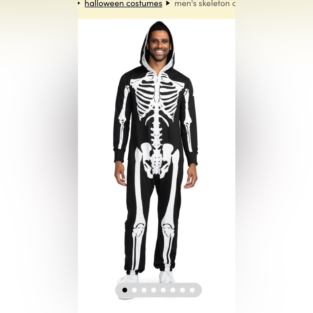 Tipsy Elves Black and White Skeleton Hooded Onesie
